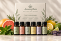 Aromythm The Original Essential Oil Scent Pack with 6 bottles including Peppermint, Grapefruit, Rosemary, Lemon, Lavender, and Bergamot